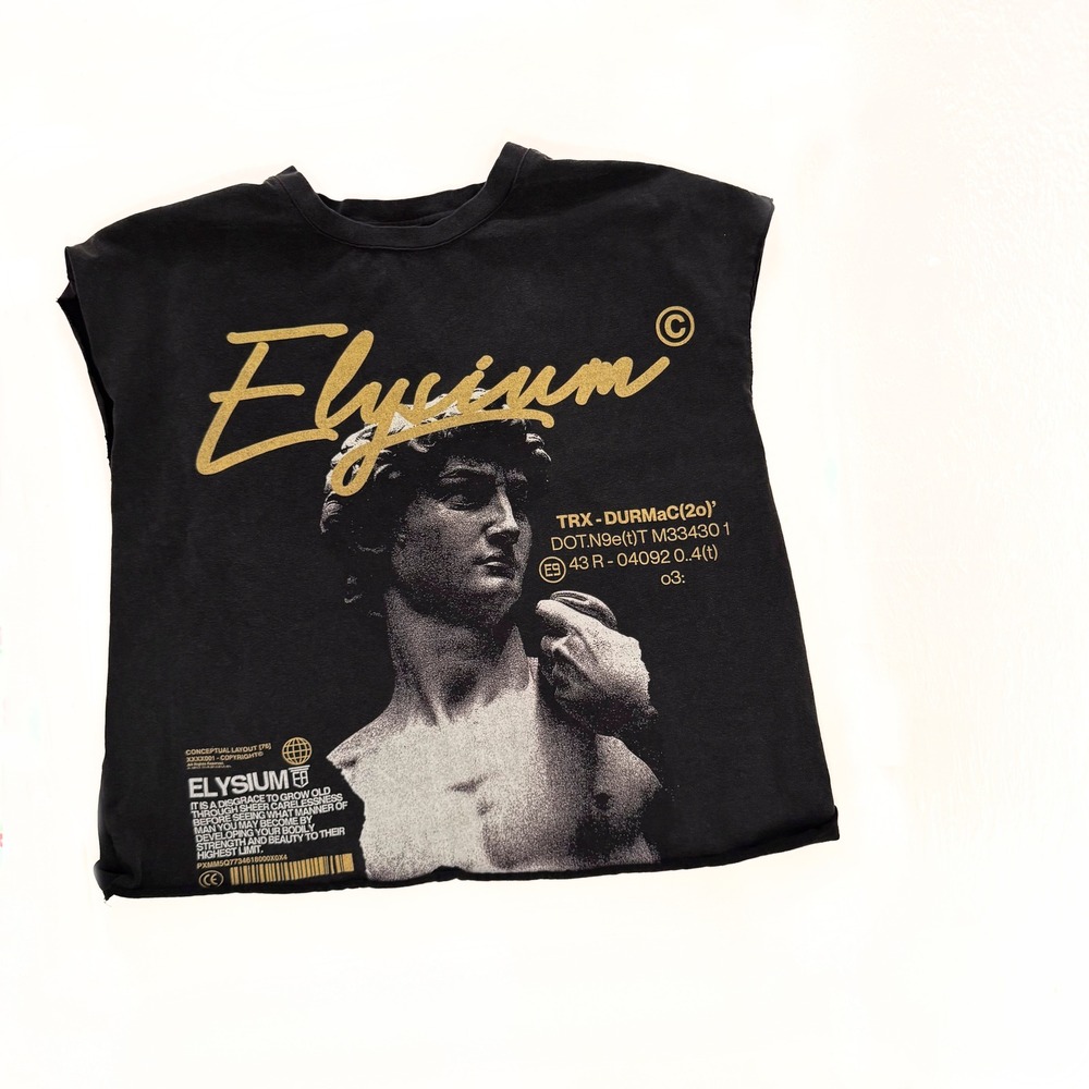 Elysium Graphic Print Sleeveless Crop Top Streetwear Fashion XL